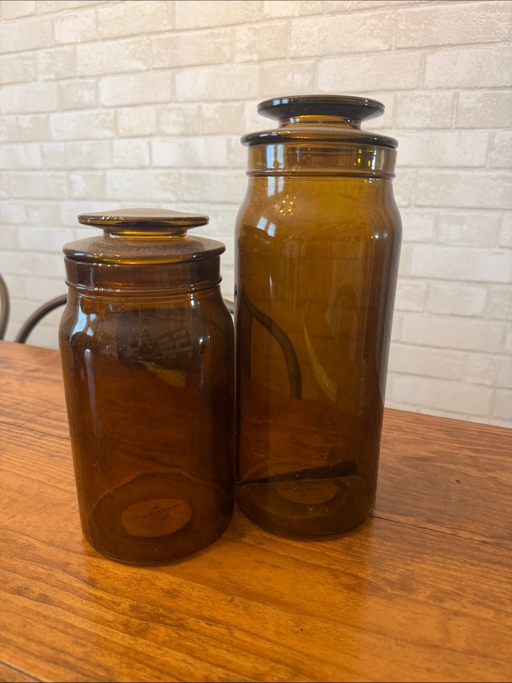 Hearth & Hand Amber Glass Apothecary Jars - Set of 2